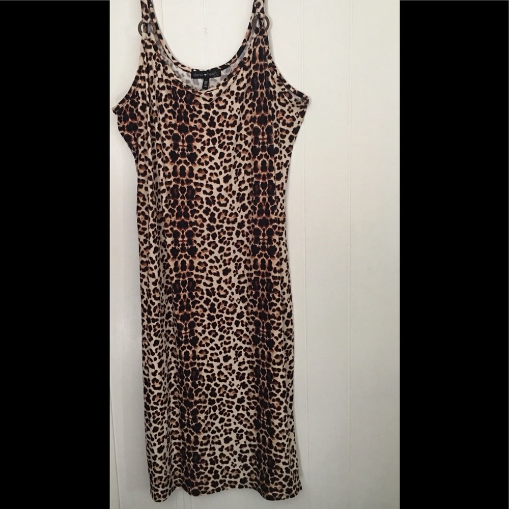Leopard print stretchy lounge nightgown